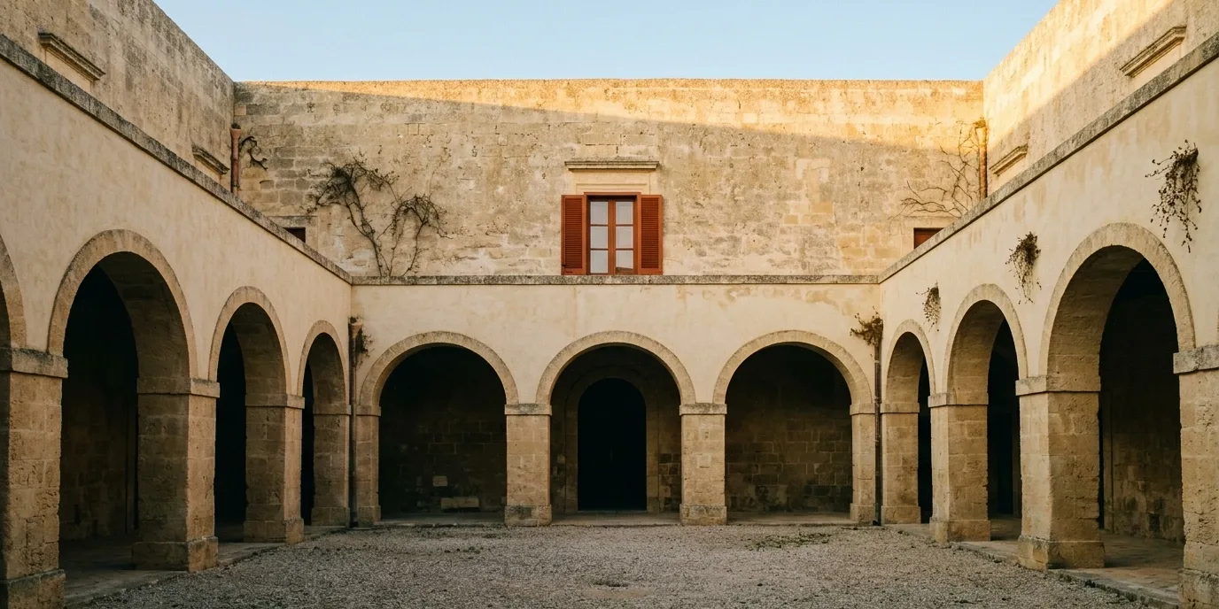 Baglio siciliano a corte chiusa visto dall’interno