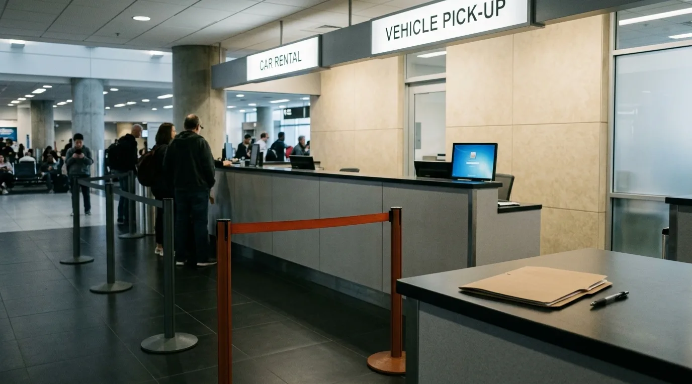 Banco di autonoleggio in un aeroporto siciliano