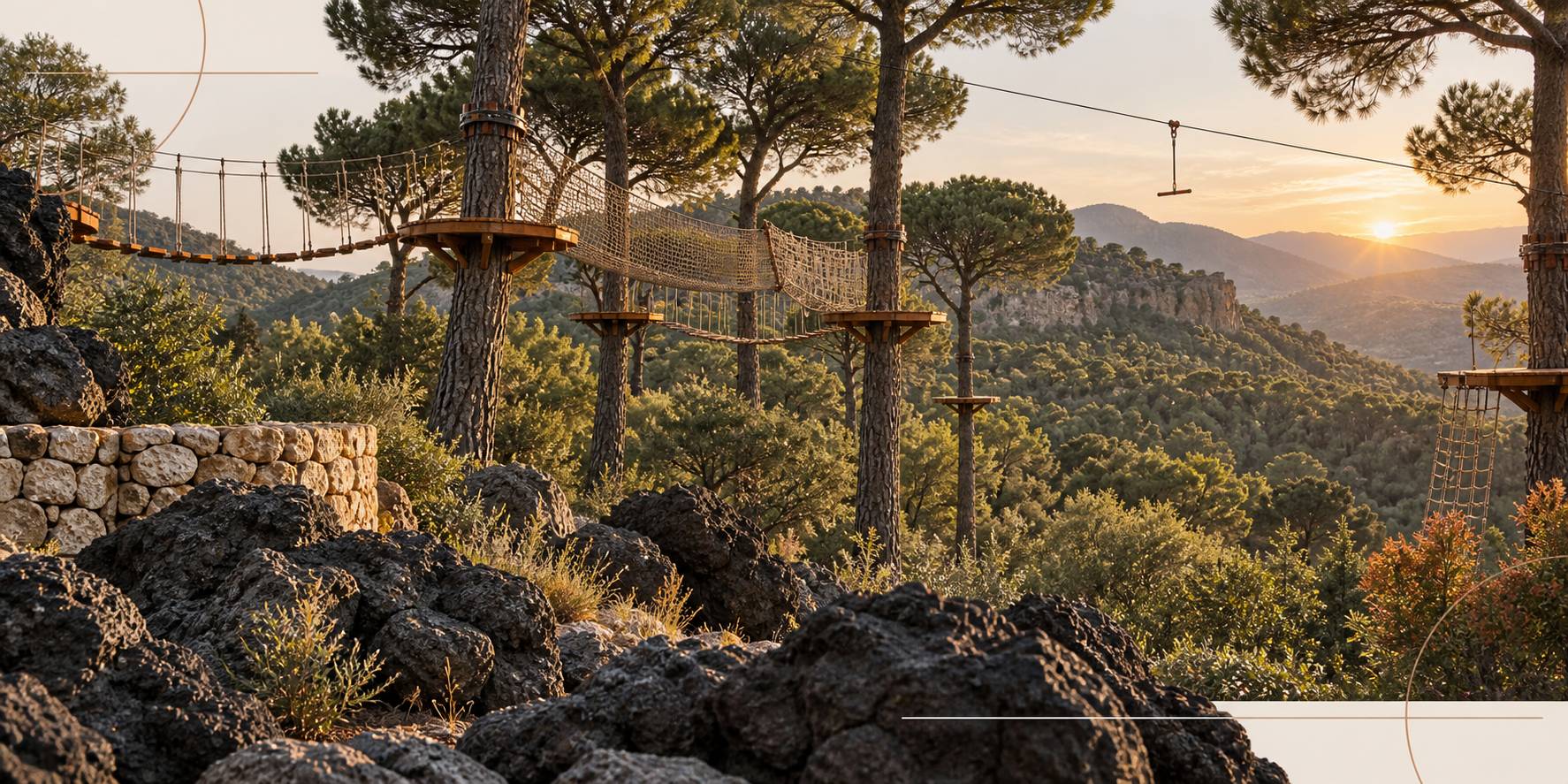 Illustration éditoriale du sujet : Esplora l'Emozione al Parco Avventura delle Madonie